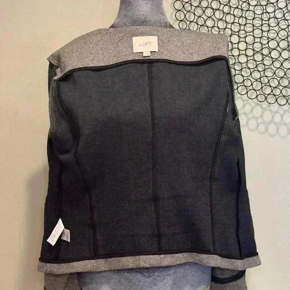 Loft - Double-breasted Pea Coat jacket top Gray - Size Large
